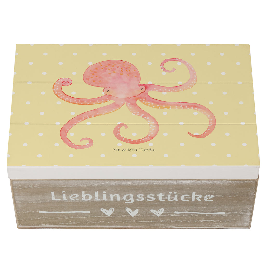 Holzkiste Tintenfisch Holzkiste, Kiste, Schatzkiste, Truhe, Schatulle, XXL, Erinnerungsbox, Erinnerungskiste, Dekokiste, Aufbewahrungsbox, Geschenkbox, Geschenkdose, Tiermotive, Gute Laune, lustige Sprüche, Tiere, Meer, Meerestier, Krake, Tintenfisch, Arme, Wasser, Ozean