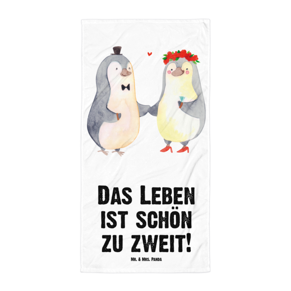 XL Badehandtuch Pinguin Heirat Handtuch, Badetuch, Duschtuch, Strandtuch, Saunatuch, Liebe, Partner, Freund, Freundin, Ehemann, Ehefrau, Heiraten, Verlobung, Heiratsantrag, Liebesgeschenk, Jahrestag, Hocheitstag