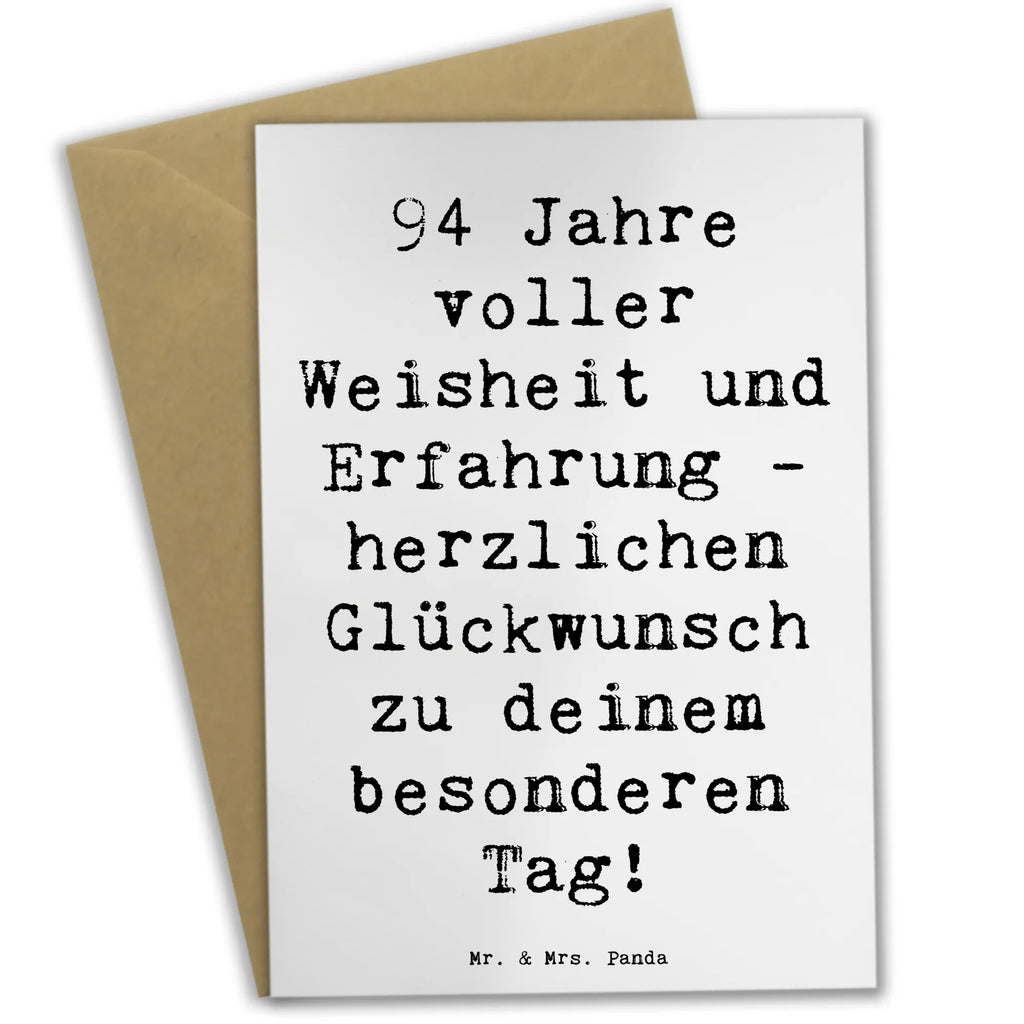 Grußkarte Spruch 94. Geburtstag Grußkarte, Klappkarte, Einladungskarte, Glückwunschkarte, Hochzeitskarte, Geburtstagskarte, Karte, Ansichtskarten, Geburtstag, Geburtstagsgeschenk, Geschenk