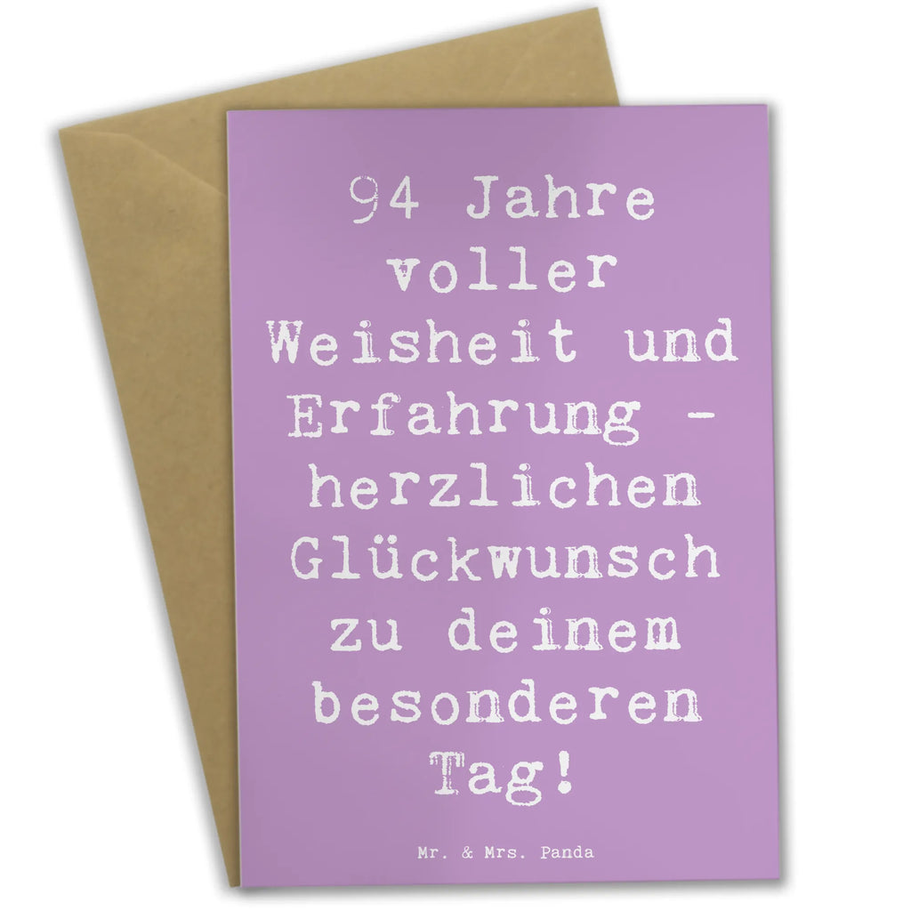 Grußkarte Spruch 94. Geburtstag Grußkarte, Klappkarte, Einladungskarte, Glückwunschkarte, Hochzeitskarte, Geburtstagskarte, Karte, Ansichtskarten, Geburtstag, Geburtstagsgeschenk, Geschenk