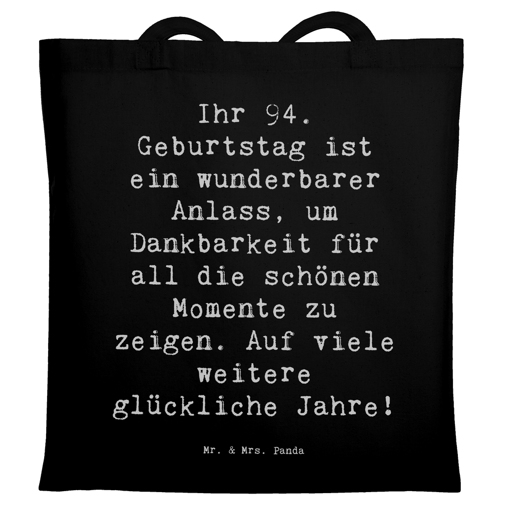 Tragetasche Spruch 94. Geburtstag Beuteltasche, Beutel, Einkaufstasche, Jutebeutel, Stoffbeutel, Tasche, Shopper, Umhängetasche, Strandtasche, Schultertasche, Stofftasche, Tragetasche, Badetasche, Jutetasche, Einkaufstüte, Laptoptasche, Geburtstag, Geburtstagsgeschenk, Geschenk