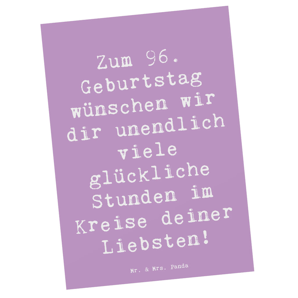 Postkarte Spruch 96. Geburtstag Freude Postkarte, Karte, Geschenkkarte, Grußkarte, Einladung, Ansichtskarte, Geburtstagskarte, Einladungskarte, Dankeskarte, Ansichtskarten, Einladung Geburtstag, Einladungskarten Geburtstag, Geburtstag, Geburtstagsgeschenk, Geschenk