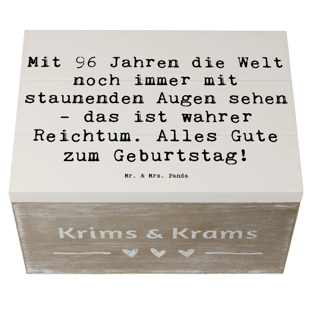 Holzkiste Spruch 96. Geburtstag Freude Holzkiste, Kiste, Schatzkiste, Truhe, Schatulle, XXL, Erinnerungsbox, Erinnerungskiste, Dekokiste, Aufbewahrungsbox, Geschenkbox, Geschenkdose, Geburtstag, Geburtstagsgeschenk, Geschenk