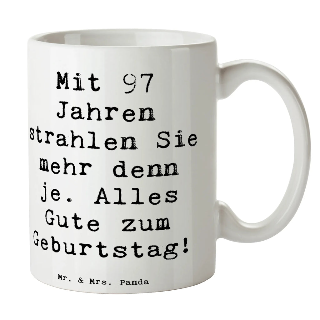 Tasse Spruch 97. Geburtstag Strahlen Tasse, Kaffeetasse, Teetasse, Becher, Kaffeebecher, Teebecher, Keramiktasse, Porzellantasse, Büro Tasse, Geschenk Tasse, Tasse Sprüche, Tasse Motive, Kaffeetassen, Tasse bedrucken, Designer Tasse, Cappuccino Tassen, Schöne Teetassen, Geburtstag, Geburtstagsgeschenk, Geschenk