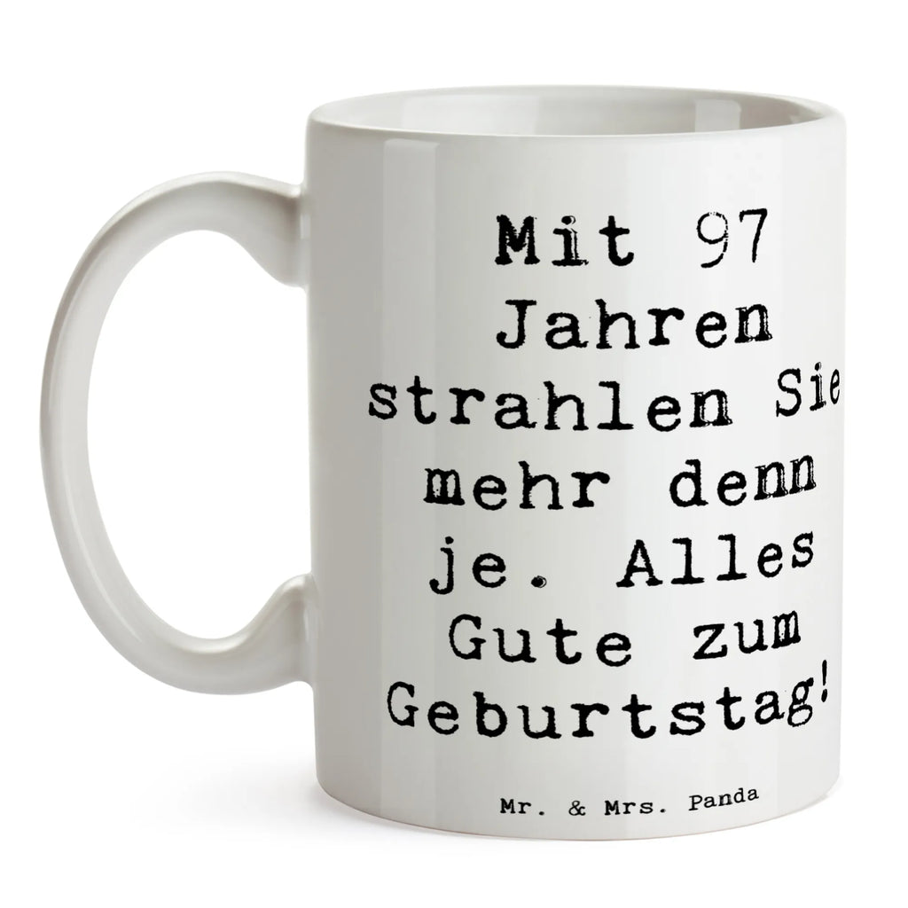 Tasse Spruch 97. Geburtstag Strahlen Tasse, Kaffeetasse, Teetasse, Becher, Kaffeebecher, Teebecher, Keramiktasse, Porzellantasse, Büro Tasse, Geschenk Tasse, Tasse Sprüche, Tasse Motive, Kaffeetassen, Tasse bedrucken, Designer Tasse, Cappuccino Tassen, Schöne Teetassen, Geburtstag, Geburtstagsgeschenk, Geschenk