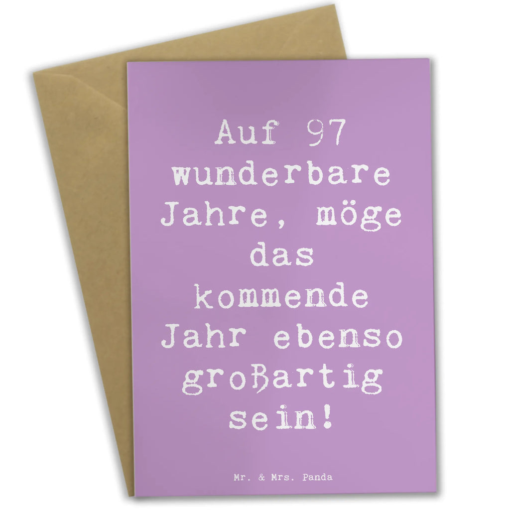 Grußkarte Spruch 97. Geburtstag Grußkarte, Klappkarte, Einladungskarte, Glückwunschkarte, Hochzeitskarte, Geburtstagskarte, Karte, Ansichtskarten, Geburtstag, Geburtstagsgeschenk, Geschenk