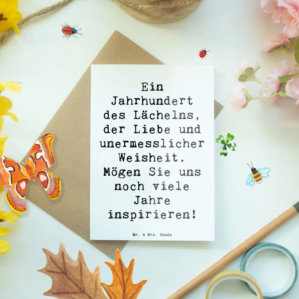 Grußkarte Spruch 100. Geburtstag Weisheit Grußkarte, Klappkarte, Einladungskarte, Glückwunschkarte, Hochzeitskarte, Geburtstagskarte, Karte, Ansichtskarten, Geburtstag, Geburtstagsgeschenk, Geschenk