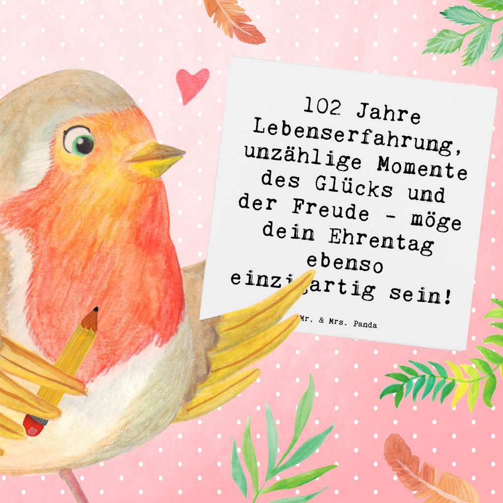 Deluxe Karte Spruch 102. Geburtstag Glück Karte, Grußkarte, Klappkarte, Einladungskarte, Glückwunschkarte, Hochzeitskarte, Geburtstagskarte, Hochwertige Grußkarte, Hochwertige Klappkarte, Geburtstag, Geburtstagsgeschenk, Geschenk