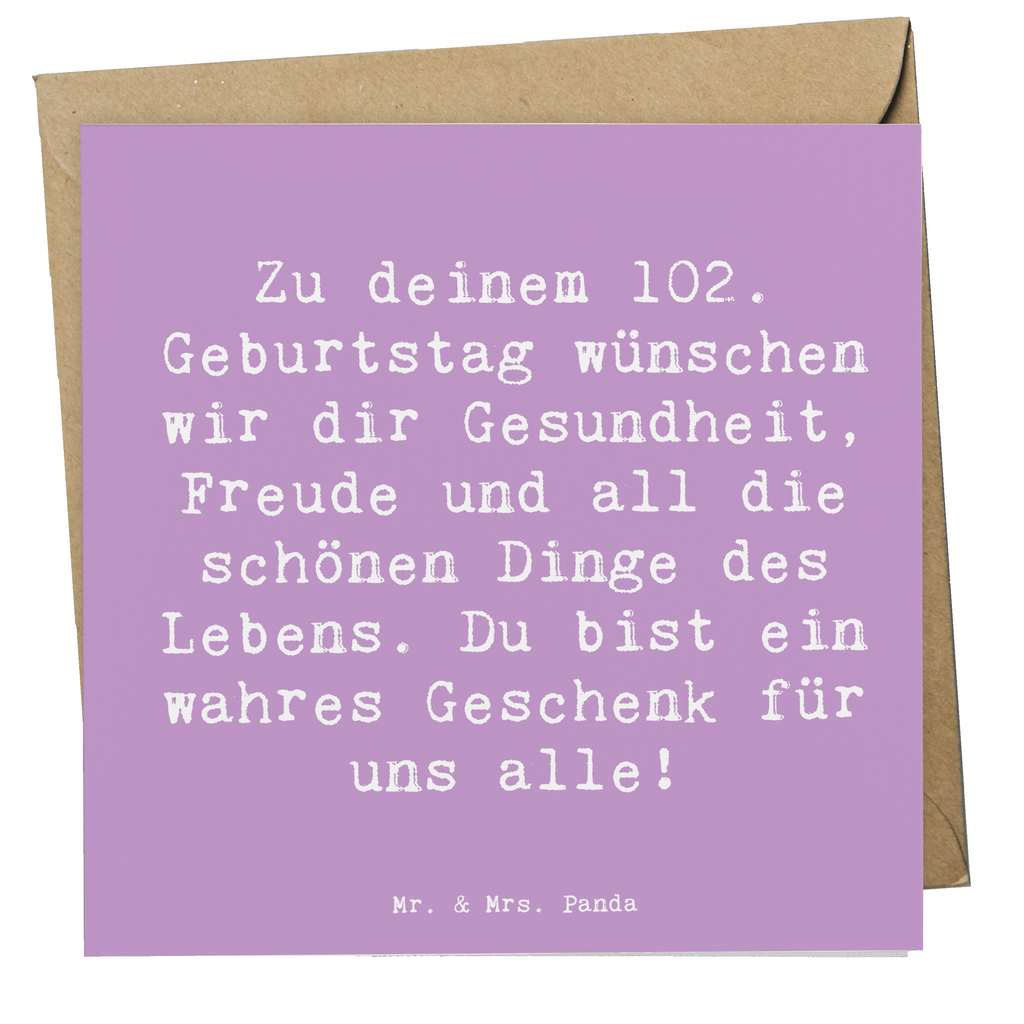 Deluxe Karte Spruch 102. Geburtstag Karte, Grußkarte, Klappkarte, Einladungskarte, Glückwunschkarte, Hochzeitskarte, Geburtstagskarte, Hochwertige Grußkarte, Hochwertige Klappkarte, Geburtstag, Geburtstagsgeschenk, Geschenk