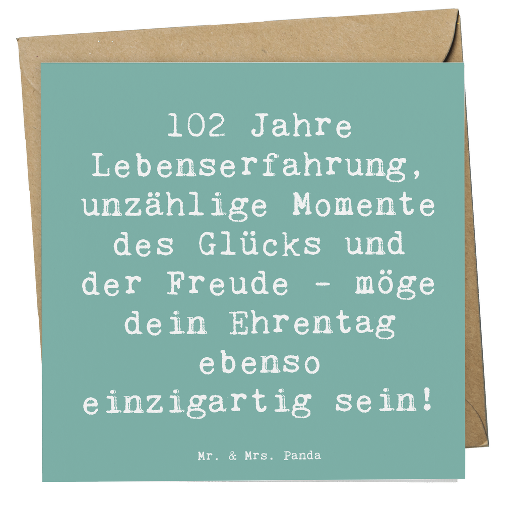 Deluxe Karte Spruch 102. Geburtstag Glück Karte, Grußkarte, Klappkarte, Einladungskarte, Glückwunschkarte, Hochzeitskarte, Geburtstagskarte, Hochwertige Grußkarte, Hochwertige Klappkarte, Geburtstag, Geburtstagsgeschenk, Geschenk