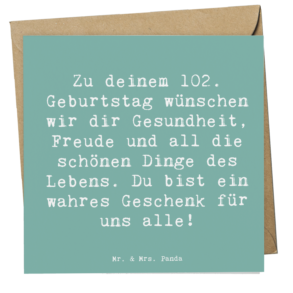 Deluxe Karte Spruch 102. Geburtstag Karte, Grußkarte, Klappkarte, Einladungskarte, Glückwunschkarte, Hochzeitskarte, Geburtstagskarte, Hochwertige Grußkarte, Hochwertige Klappkarte, Geburtstag, Geburtstagsgeschenk, Geschenk