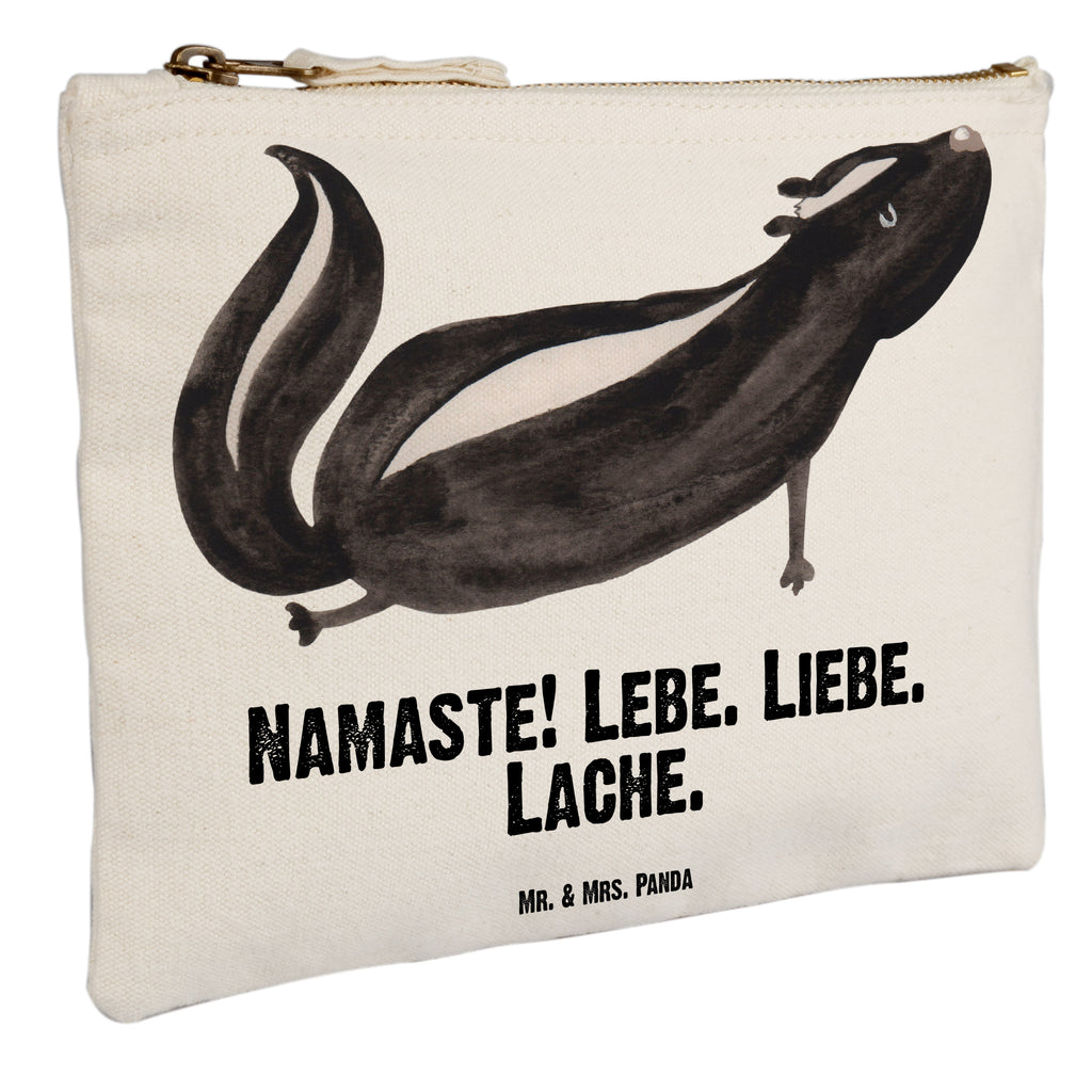 Schminktasche Stinktier Yoga Schminktasche, Kosmetiktasche, Kosmetikbeutel, Stiftemäppchen, Etui, Federmappe, Makeup, XXL, Schminketui, Kosmetiketui, Schlamperetui, Stinktier, Skunk, Wildtier, Raubtier, Stinker, Stinki, Yoga, Namaste, Lebe, Liebe, Lache