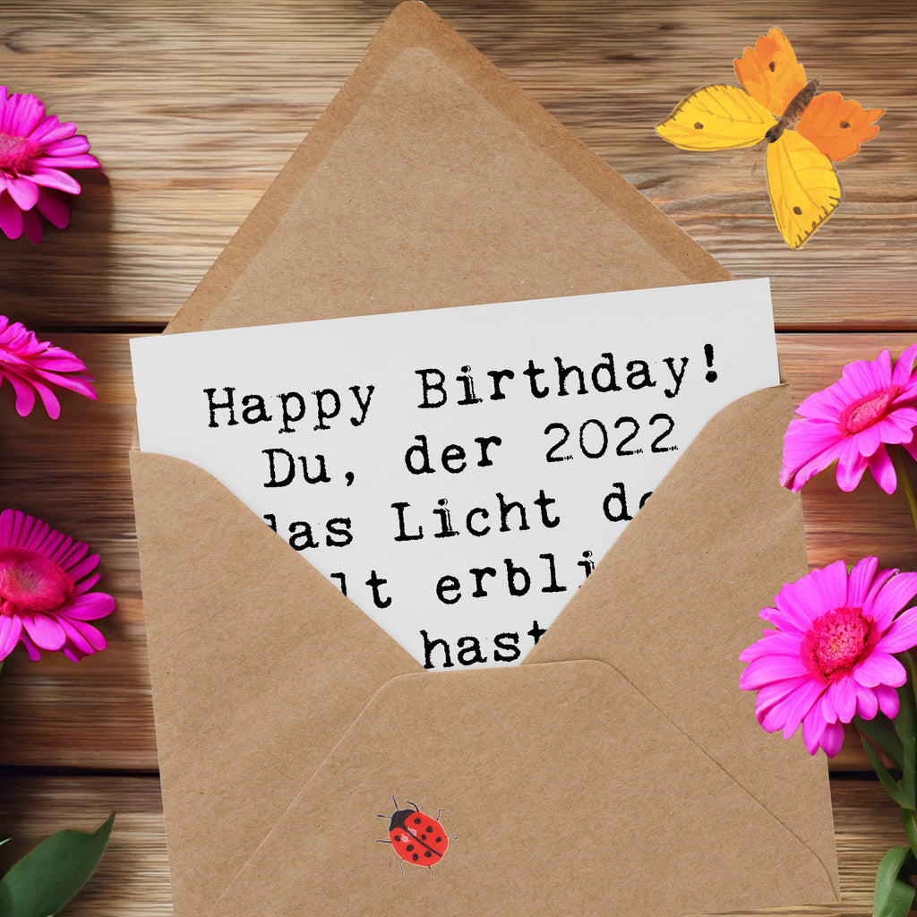 Deluxe Karte Spruch 2022 Geburtstag Karte, Grußkarte, Klappkarte, Einladungskarte, Glückwunschkarte, Hochzeitskarte, Geburtstagskarte, Hochwertige Grußkarte, Hochwertige Klappkarte, Geburtstag, Geburtstagsgeschenk, Geschenk