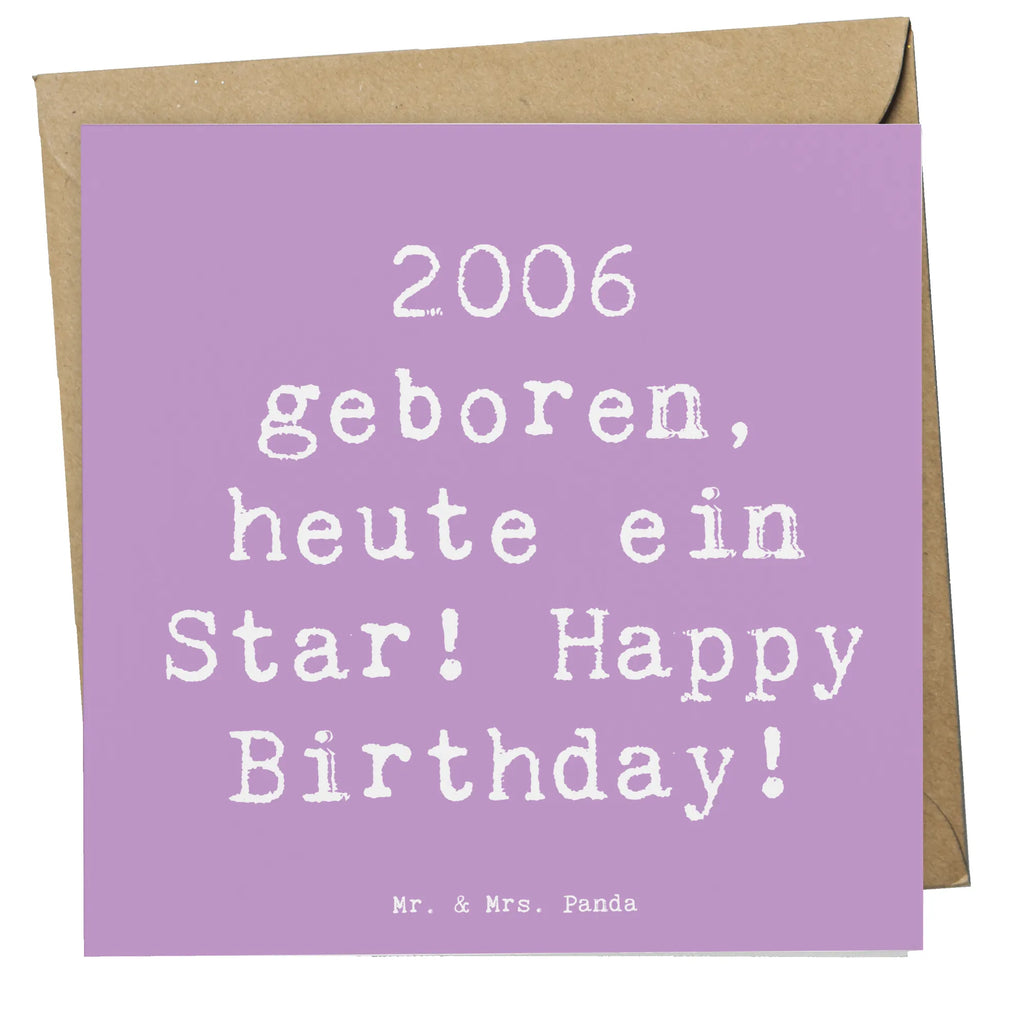 Deluxe Karte Spruch 2006 Geburtstag Star Karte, Grußkarte, Klappkarte, Einladungskarte, Glückwunschkarte, Hochzeitskarte, Geburtstagskarte, Hochwertige Grußkarte, Hochwertige Klappkarte, Geburtstag, Geburtstagsgeschenk, Geschenk