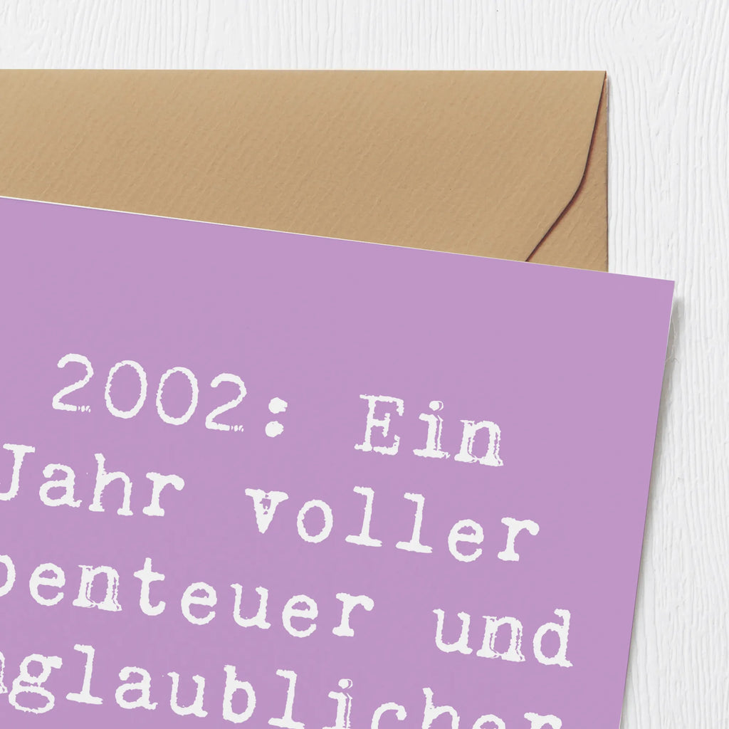 Deluxe Karte Spruch 2002 Geburtstag Abenteuer Karte, Grußkarte, Klappkarte, Einladungskarte, Glückwunschkarte, Hochzeitskarte, Geburtstagskarte, Hochwertige Grußkarte, Hochwertige Klappkarte, Geburtstag, Geburtstagsgeschenk, Geschenk