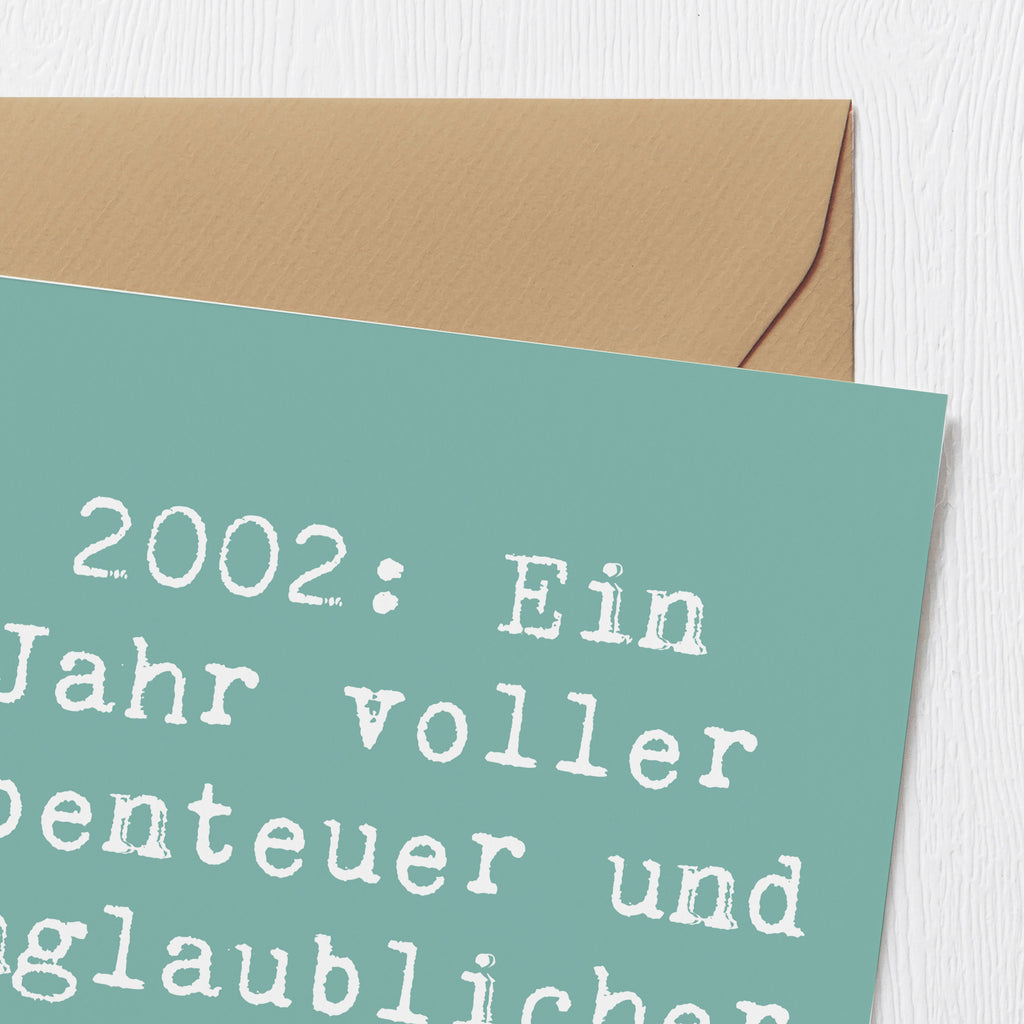 Deluxe Karte Spruch 2002 Geburtstag Abenteuer Karte, Grußkarte, Klappkarte, Einladungskarte, Glückwunschkarte, Hochzeitskarte, Geburtstagskarte, Hochwertige Grußkarte, Hochwertige Klappkarte, Geburtstag, Geburtstagsgeschenk, Geschenk