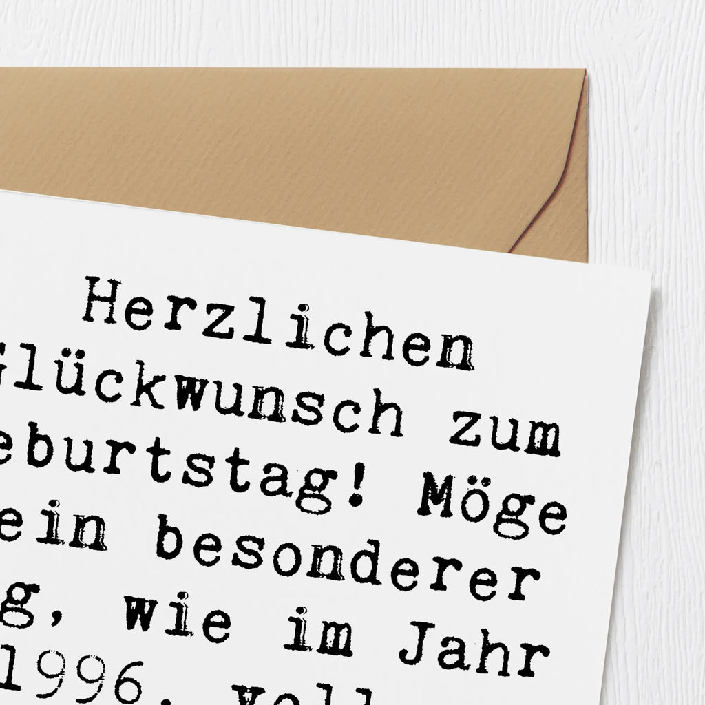 Deluxe Karte Spruch 1996 Geburtstag Freude Karte, Grußkarte, Klappkarte, Einladungskarte, Glückwunschkarte, Hochzeitskarte, Geburtstagskarte, Hochwertige Grußkarte, Hochwertige Klappkarte, Geburtstag, Geburtstagsgeschenk, Geschenk