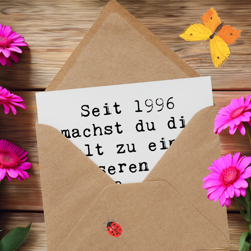 Deluxe Karte Spruch 1996 Geburtstag Karte, Grußkarte, Klappkarte, Einladungskarte, Glückwunschkarte, Hochzeitskarte, Geburtstagskarte, Hochwertige Grußkarte, Hochwertige Klappkarte, Geburtstag, Geburtstagsgeschenk, Geschenk