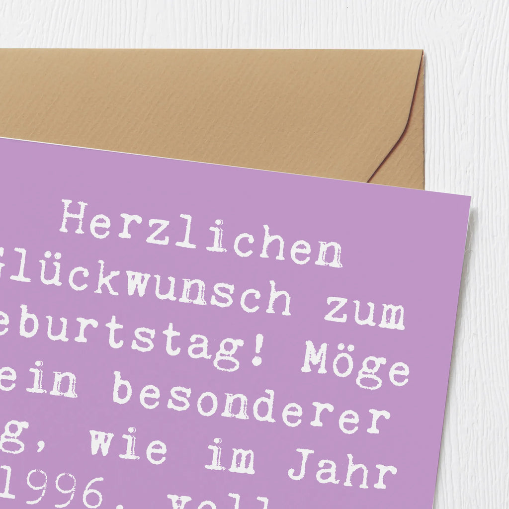 Deluxe Karte Spruch 1996 Geburtstag Freude Karte, Grußkarte, Klappkarte, Einladungskarte, Glückwunschkarte, Hochzeitskarte, Geburtstagskarte, Hochwertige Grußkarte, Hochwertige Klappkarte, Geburtstag, Geburtstagsgeschenk, Geschenk