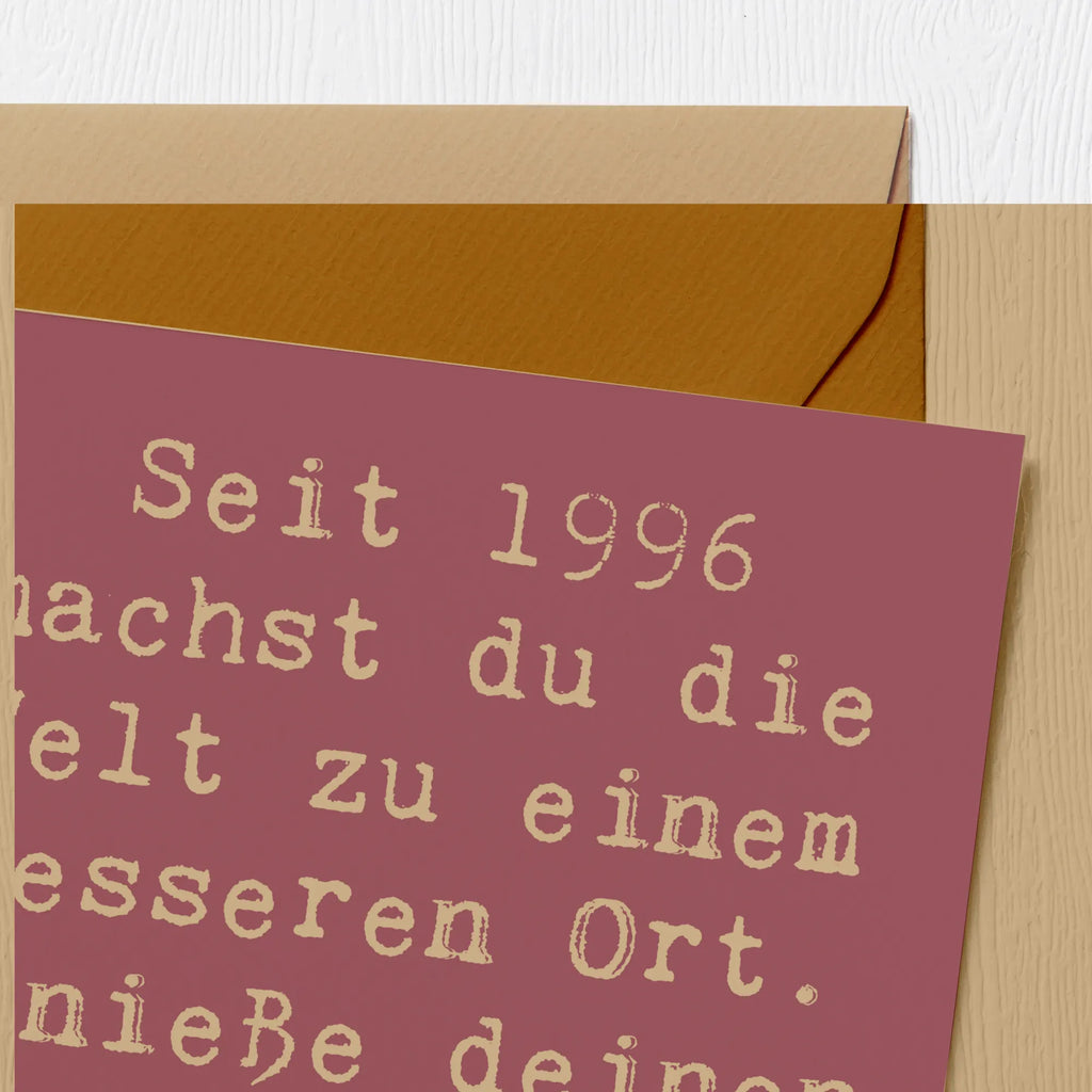 Deluxe Karte Spruch 1996 Geburtstag Karte, Grußkarte, Klappkarte, Einladungskarte, Glückwunschkarte, Hochzeitskarte, Geburtstagskarte, Hochwertige Grußkarte, Hochwertige Klappkarte, Geburtstag, Geburtstagsgeschenk, Geschenk