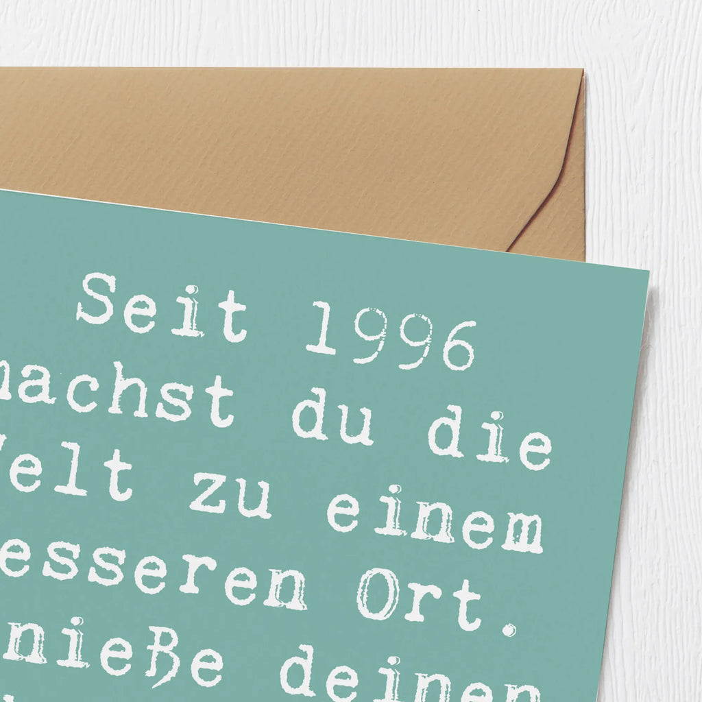 Deluxe Karte Spruch 1996 Geburtstag Karte, Grußkarte, Klappkarte, Einladungskarte, Glückwunschkarte, Hochzeitskarte, Geburtstagskarte, Hochwertige Grußkarte, Hochwertige Klappkarte, Geburtstag, Geburtstagsgeschenk, Geschenk