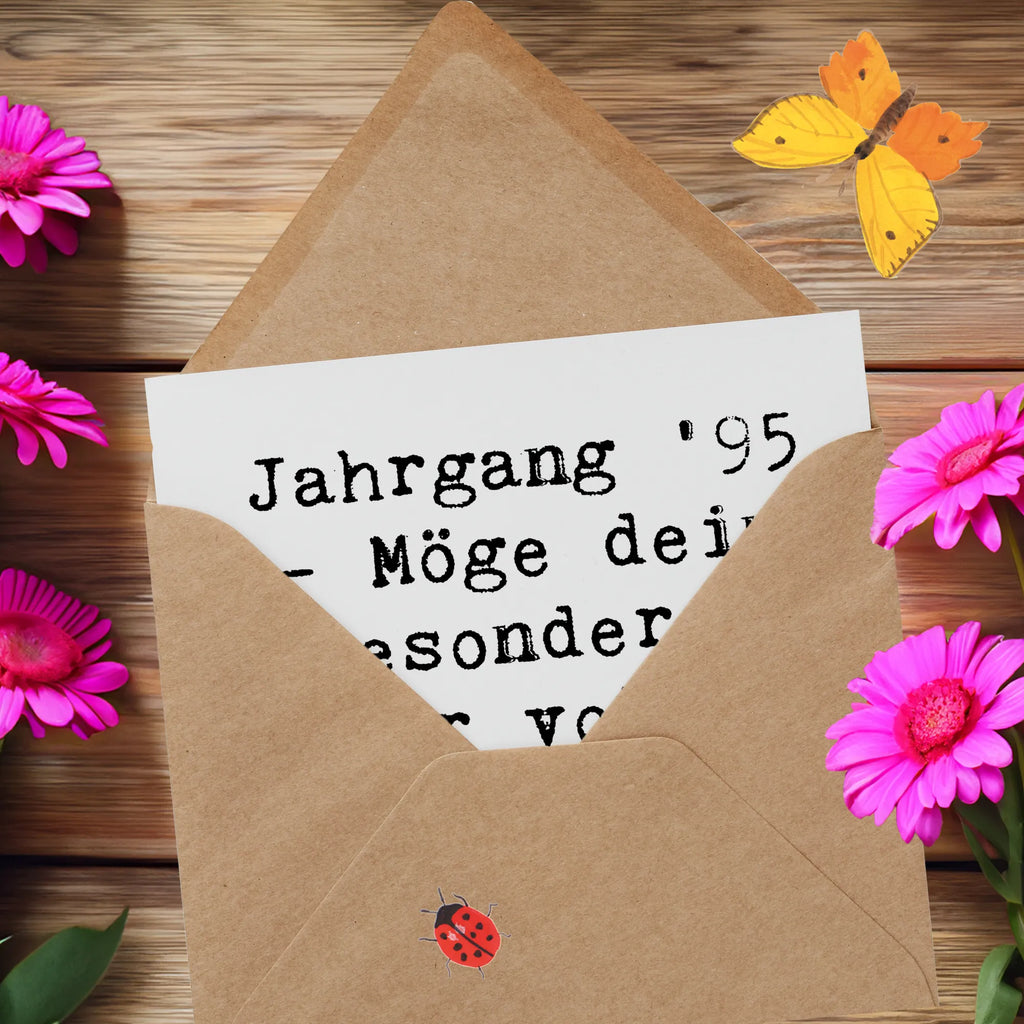 Deluxe Karte Spruch 1995 Geburtstag Karte, Grußkarte, Klappkarte, Einladungskarte, Glückwunschkarte, Hochzeitskarte, Geburtstagskarte, Hochwertige Grußkarte, Hochwertige Klappkarte, Geburtstag, Geburtstagsgeschenk, Geschenk