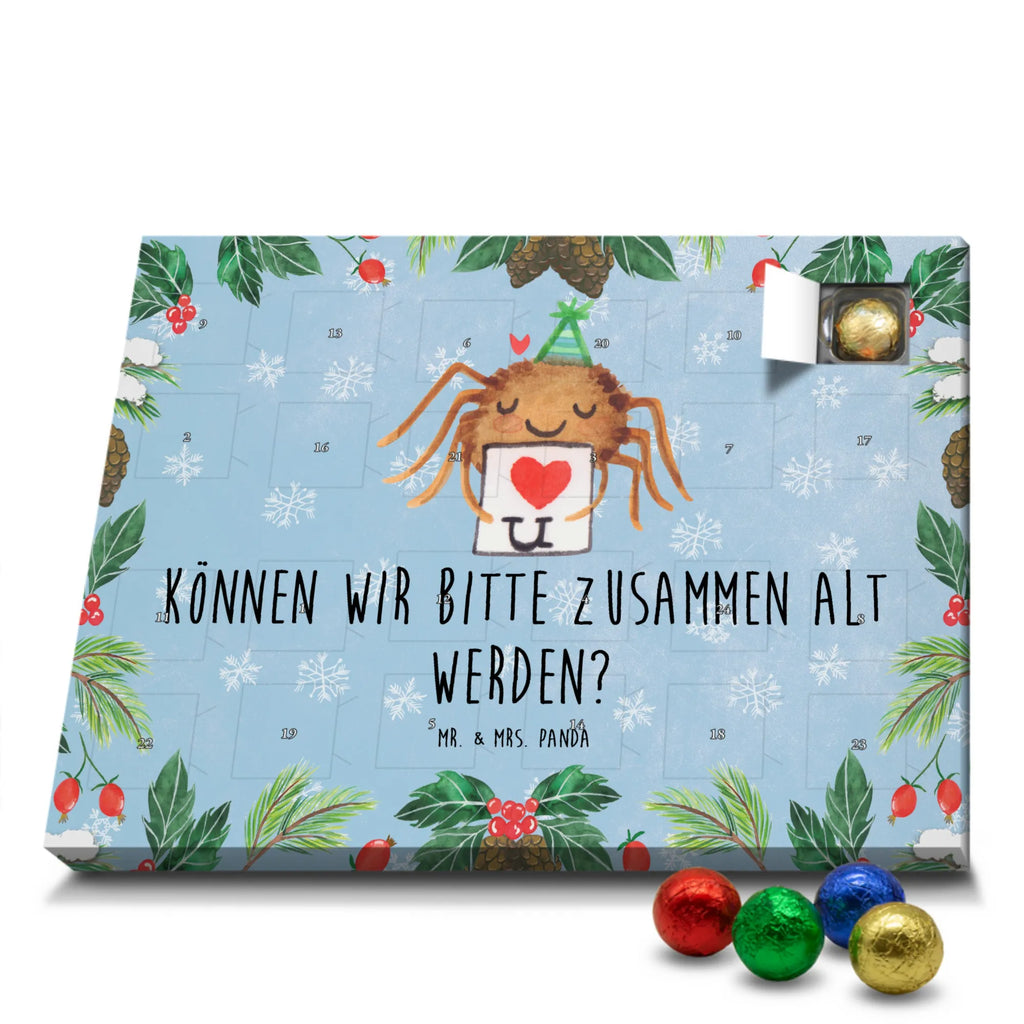 Schoko Adventskalender Spinne Agathe Brief Adventskalender, Schokoladen Adventskalender, Schoko Adventskalender, Spinne Agathe, Spinne, Agathe, Videos, Merchandise, Liebesbeweis, Ich Liebe dich, Heiratsantrag, Verliebt, Liebespaar, Liebesgeschenk, Treuebeweis, Treuetest