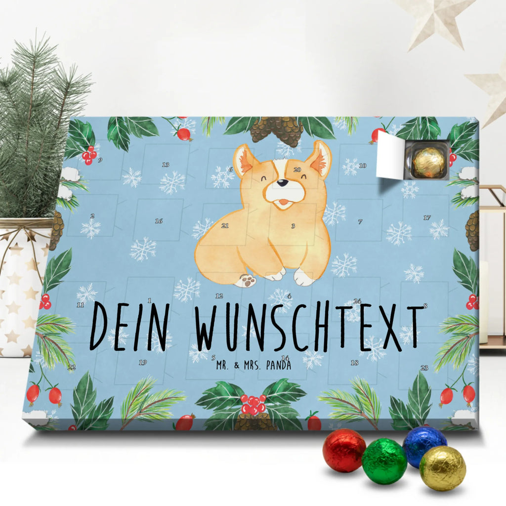 Personalisierter Schoko Adventskalender Corgie Personalisierter Adventskalender, Adventskalender mit Namen, Hund, Hundemotiv, Haustier, Hunderasse, Tierliebhaber, Hundebesitzer, Sprüche, Corgie, Welsh Corgie Pembroke, britisch, Motivation, Spruch, Hundespruch, Lebensfreude