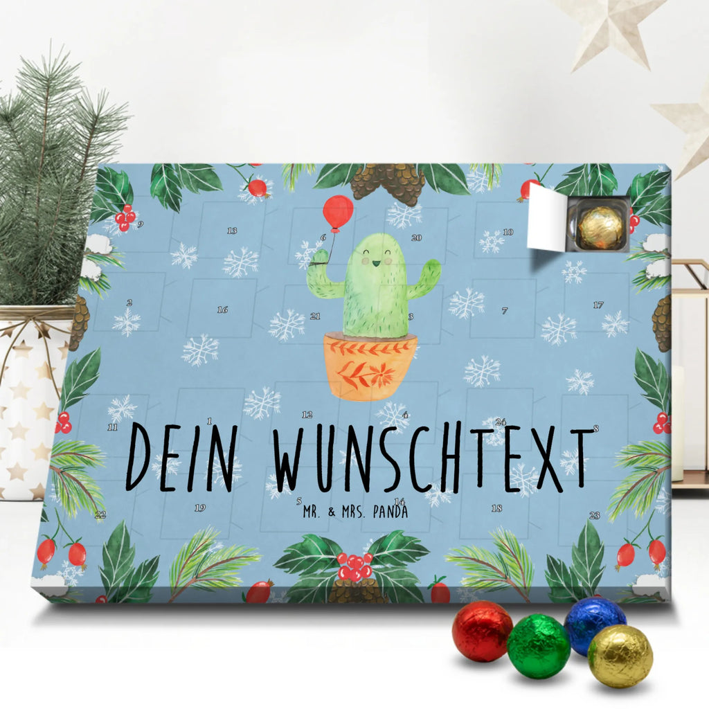 Personalisierter Schoko Adventskalender Kaktus Luftballon Personalisierter Adventskalender, Adventskalender mit Namen, Kaktus, Kakteen, Luftballon, Neustart, Freude, Büro, Stress, Büroalltag, Freundin, Freund, Ausbildung, Prüfung