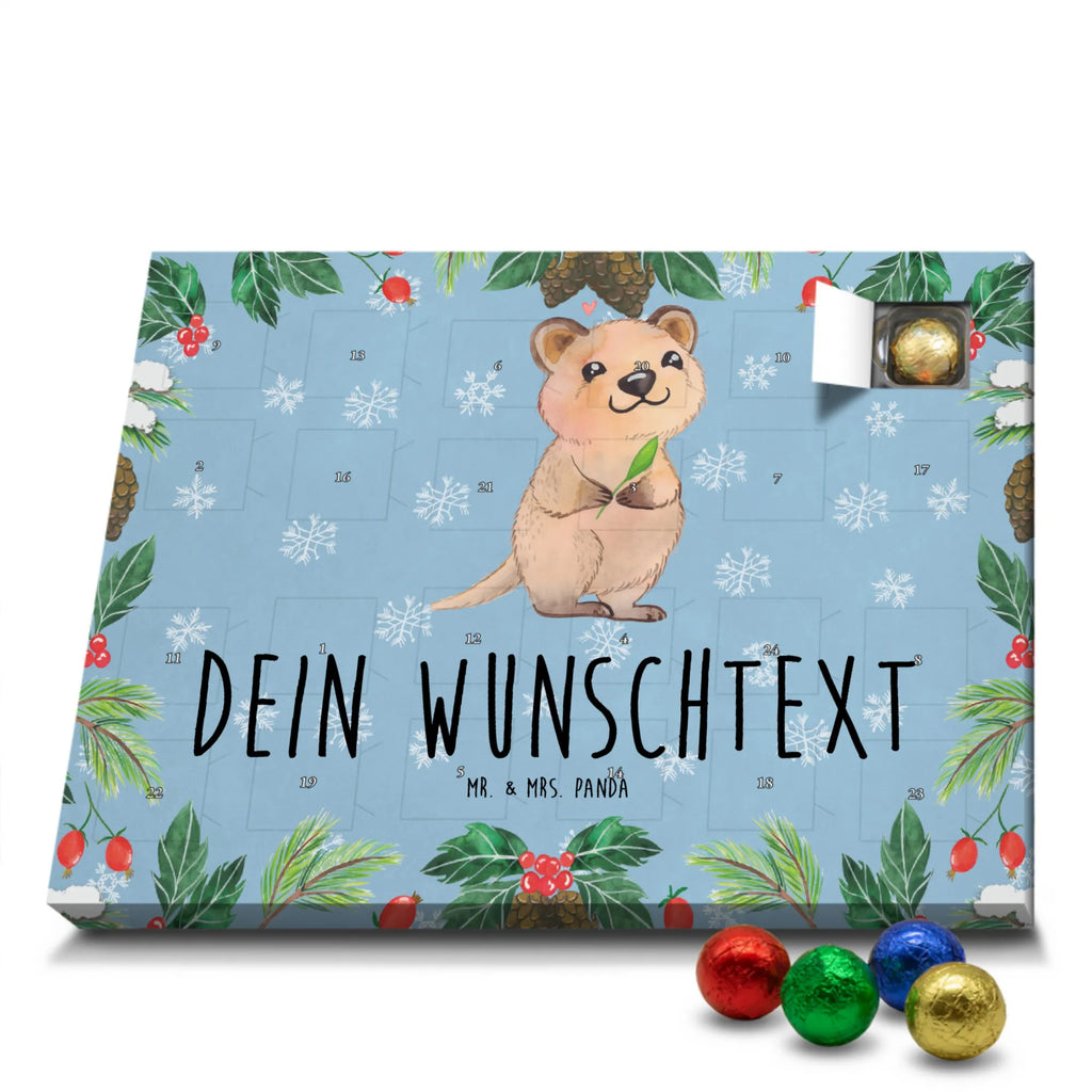 Personalisierter Schoko Adventskalender Quokka Happy Personalisierter Adventskalender, Adventskalender mit Namen, Tiermotive, Gute Laune, lustige Sprüche, Tiere, Quokka, Verschieben, Aufschieberitis, Lustiger Spruch, Niedliches Tier, Dinge erledigen