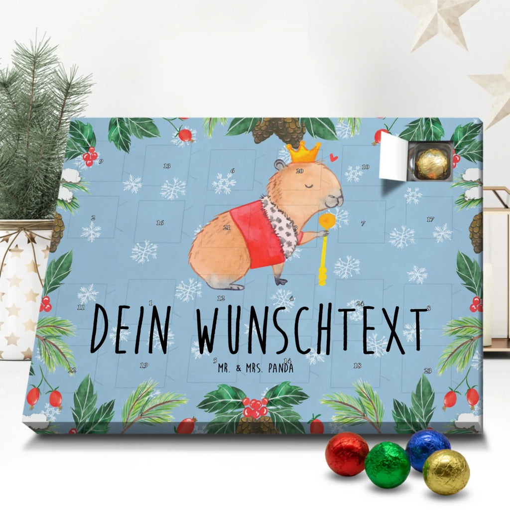 Personalisierter Schoko Adventskalender Capybara König Personalisierter Adventskalender, Adventskalender mit Namen, Tiermotive, Gute Laune, lustige Sprüche, Tiere, Capybara, König