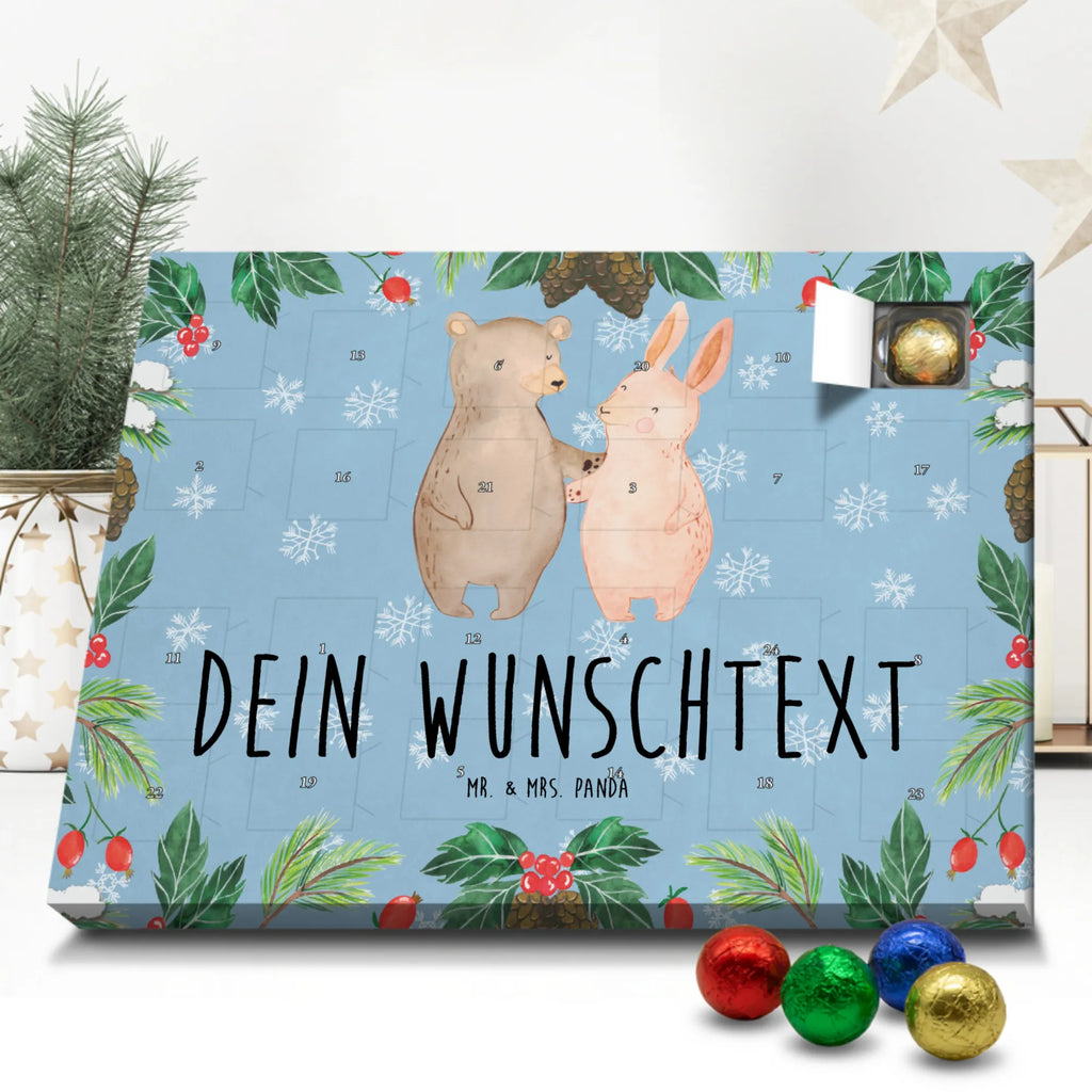 Personalisierter Schoko Adventskalender Bär und Hase Umarmen Personalisierter Adventskalender, Adventskalender mit Namen, Liebe, Partner, Freund, Freundin, Ehemann, Ehefrau, Heiraten, Verlobung, Heiratsantrag, Liebesgeschenk, Jahrestag, Hocheitstag, Freunde, bester Freund, Hase, Bär, Bärchen, best friends