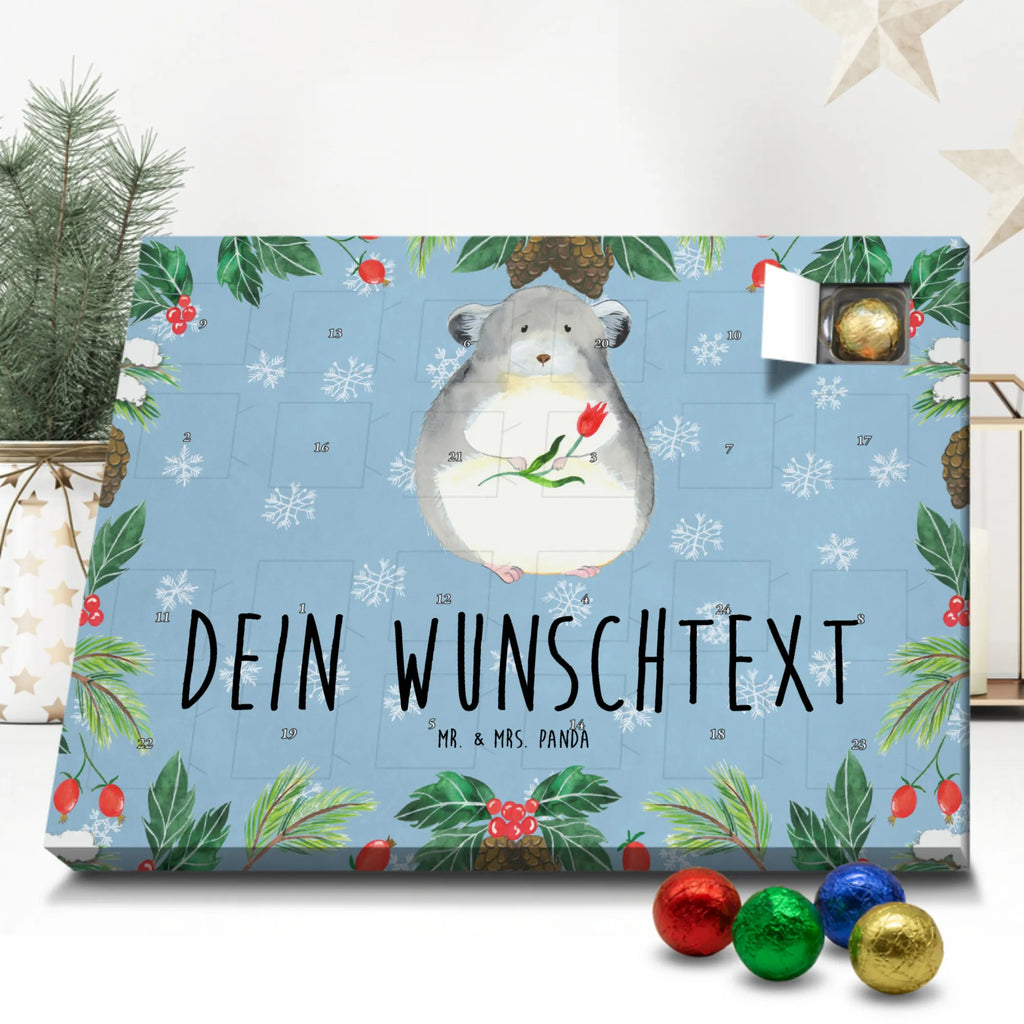 Personalisierter Schoko Adventskalender Chinchilla Blume Personalisierter Adventskalender, Adventskalender mit Namen, Tiermotive, Gute Laune, lustige Sprüche, Tiere, Chinchilla, Chinchillas, Liebeskummer, Kummer, Depressionen, traurig sein, Chaos, Glücklichsein, Büro, Büroalltag