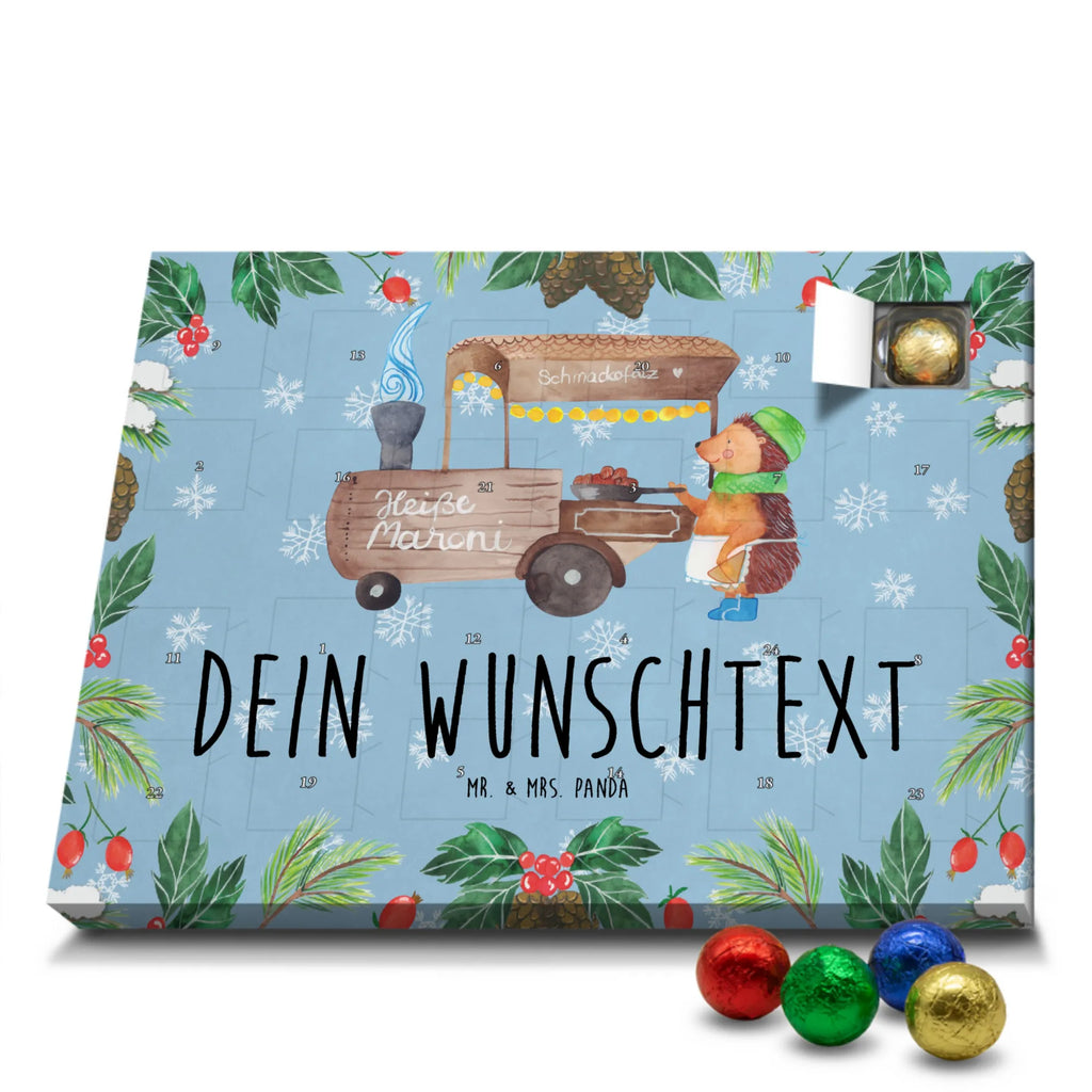 Personalisierter Schoko Adventskalender Igel Maronen Personalisierter Adventskalender, Adventskalender mit Namen, Winter, Weihnachten, Weihnachtsdeko, Nikolaus, Advent, Heiligabend, Wintermotiv, Maronen, Weihnachtsmarkt, Kastanien, Duft