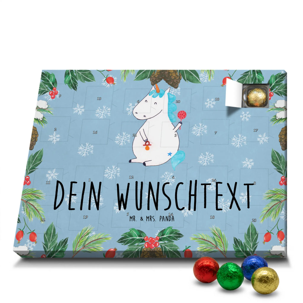 Personalisierter Schoko Adventskalender Einhorn Baby Personalisierter Adventskalender, Adventskalender mit Namen, Einhorn, Einhörner, Einhorn Deko, Pegasus, Unicorn, Mutter, Geburt, Geburtstag, erstes Kind, Baby, Babyglück, Nachwuchs, Eltern, Party, Kind, Schnuller