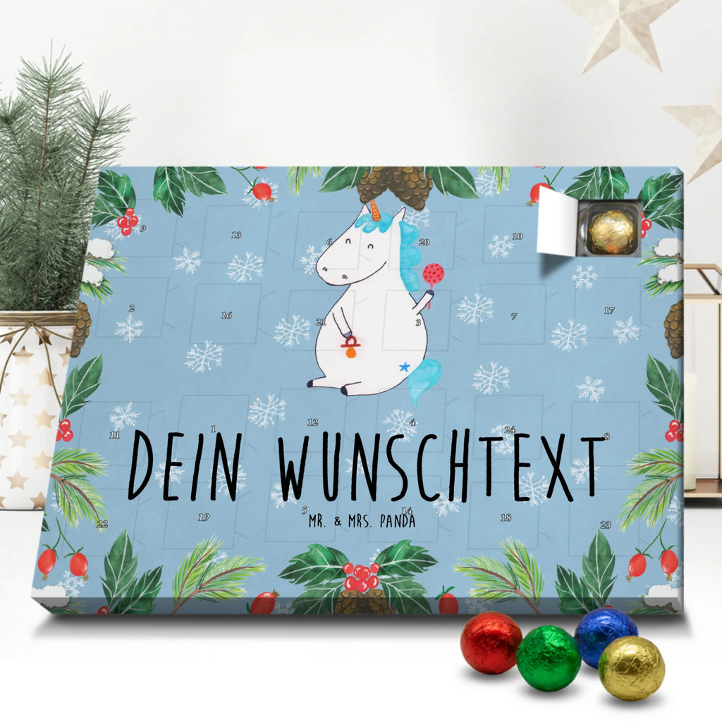 Personalisierter Schoko Adventskalender Einhorn Baby Personalisierter Adventskalender, Adventskalender mit Namen, Einhorn, Einhörner, Einhorn Deko, Pegasus, Unicorn, Mutter, Geburt, Geburtstag, erstes Kind, Baby, Babyglück, Nachwuchs, Eltern, Party, Kind, Schnuller