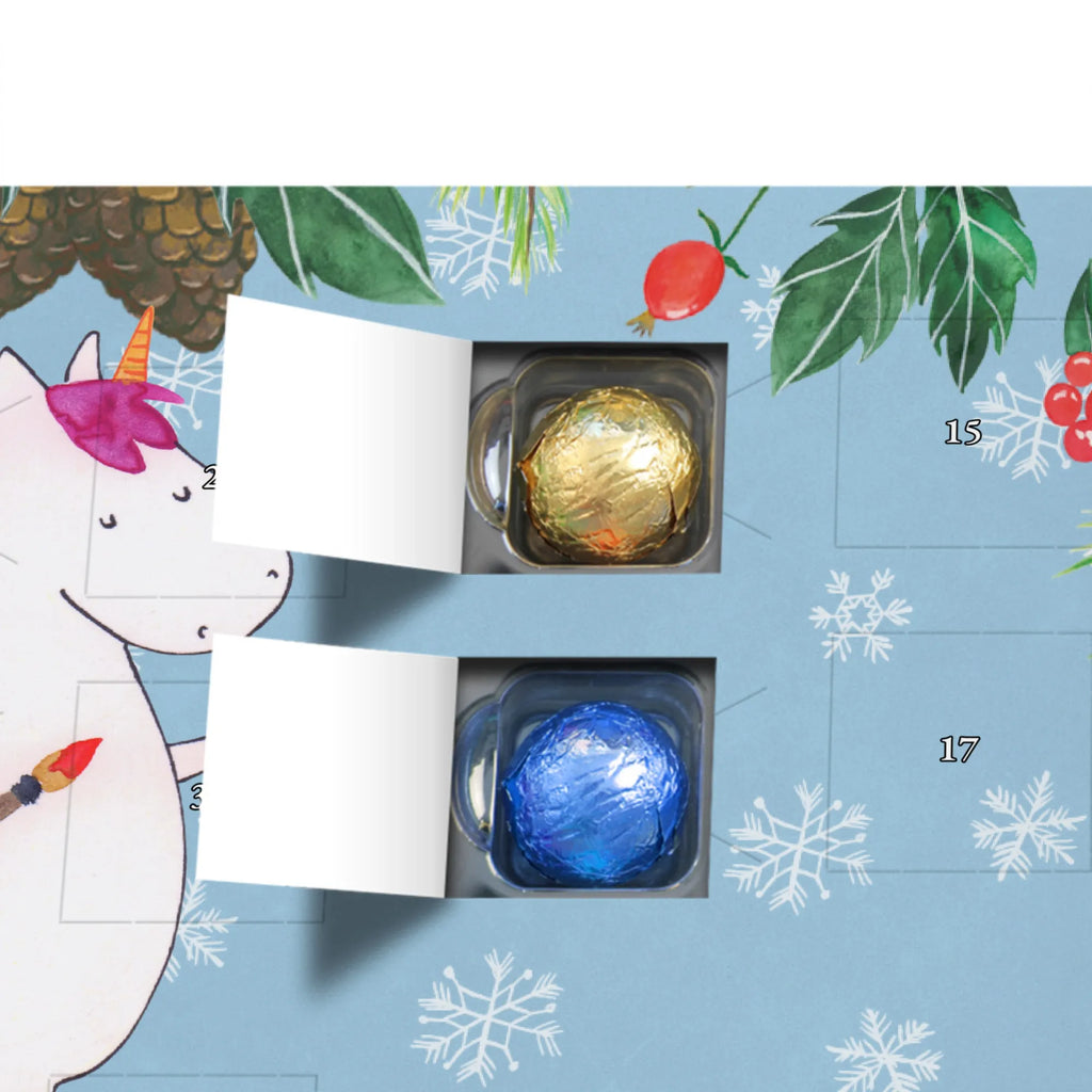 Personalisierter Schoko Adventskalender Einhorn Künstler Personalisierter Adventskalender, Adventskalender mit Namen, Einhorn, Einhörner, Einhorn Deko, Pegasus, Unicorn, Englisch, Künstler, Artist, Malen, Zeichnen, Welt, Farbe, Stift, Pinsel, Geschenk, Maler