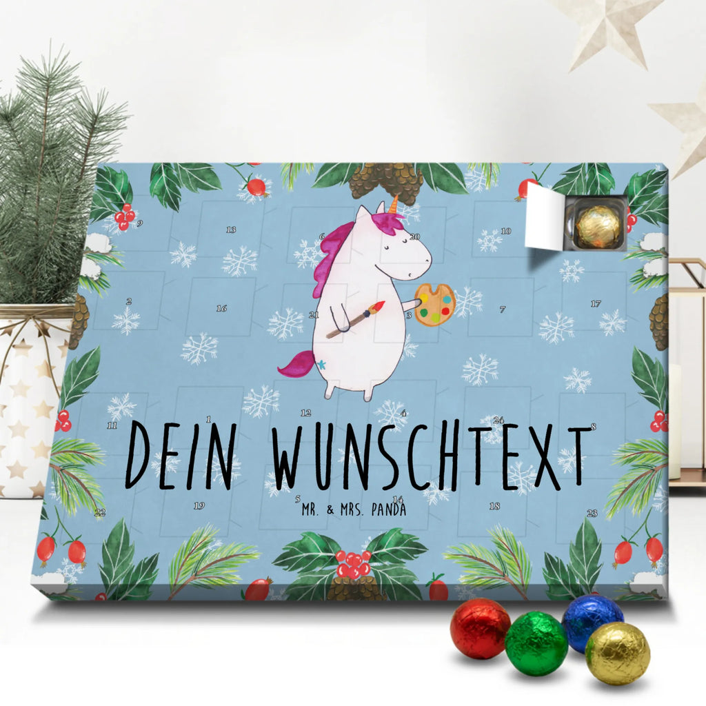 Personalisierter Schoko Adventskalender Einhorn Künstler Personalisierter Adventskalender, Adventskalender mit Namen, Einhorn, Einhörner, Einhorn Deko, Pegasus, Unicorn, Englisch, Künstler, Artist, Malen, Zeichnen, Welt, Farbe, Stift, Pinsel, Geschenk, Maler