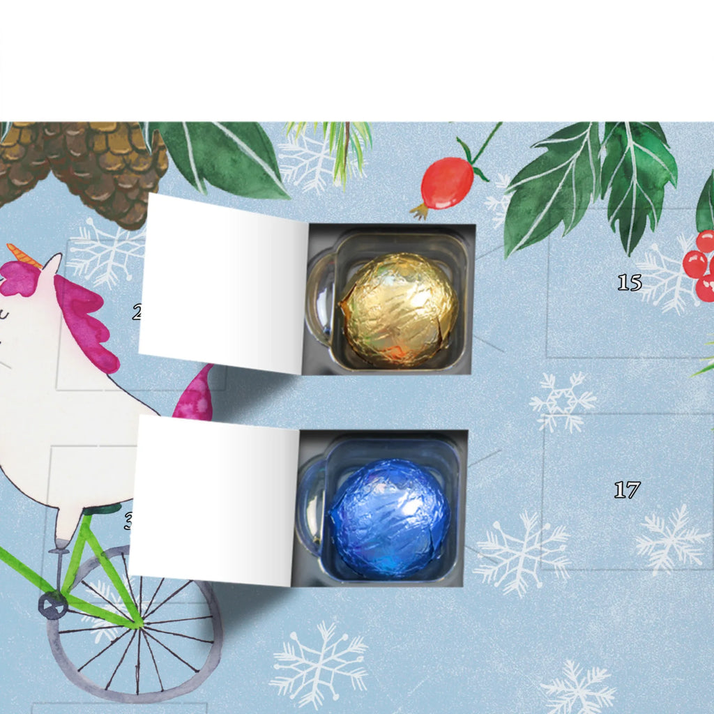 Personalisierter Schoko Adventskalender Einhorn Radfahrer Personalisierter Adventskalender, Adventskalender mit Namen, Einhorn, Einhörner, Einhorn Deko, Pegasus, Unicorn, Radfahren, Radfahrer, Rad, Bike, Feenstaub, Konfetti, Luxusproblem, Kummer, Liebeskummer