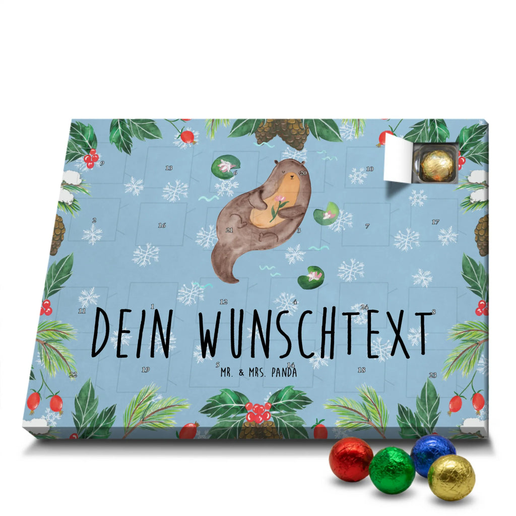 Personalisierter Schoko Adventskalender Otter Seerose Personalisierter Adventskalender, Adventskalender mit Namen, Otter, Fischotter, Seeotter, Otter Seeotter See Otter