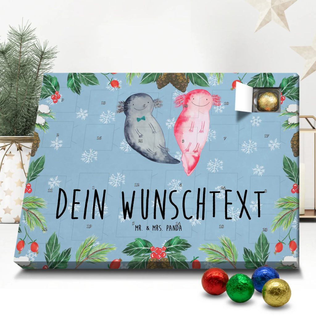 Personalisierter Schoko Adventskalender Axolotl Freundin Personalisierter Adventskalender, Adventskalender mit Namen, Axolotl, Molch, Axolot, Schwanzlurch, Lurch, Lurche, Liebe, große Liebe, Liebesbeweis, Freund, Verlobter, Ehemann, Jahrestag, Valentinstag