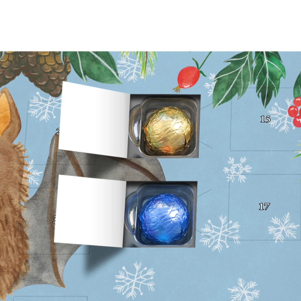 Personalisierter Schoko Adventskalender Fledermaus Sitzen Personalisierter Adventskalender, Adventskalender mit Namen, Tiermotive, Gute Laune, lustige Sprüche, Tiere, Fledermaus, Fledermäuse, Motivation, entspannen