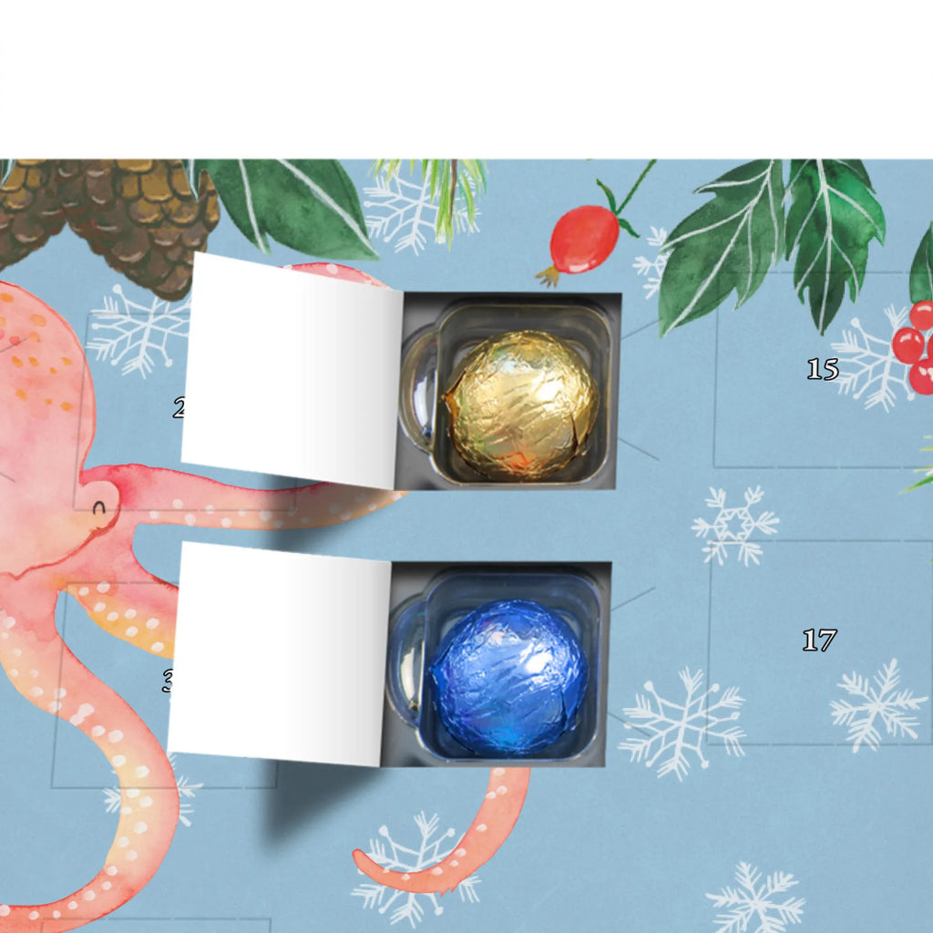 Personalisierter Schoko Adventskalender Tintenfisch Personalisierter Adventskalender, Adventskalender mit Namen, Tiermotive, Gute Laune, lustige Sprüche, Tiere, Meer, Meerestier, Krake, Tintenfisch, Arme, Wasser, Ozean