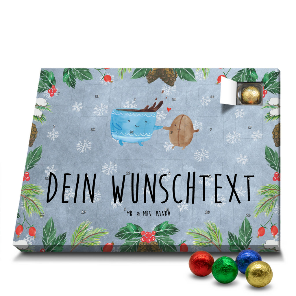 Personalisierter Schoko Adventskalender Kaffee Bohne Personalisierter Adventskalender, Adventskalender mit Namen, Tiermotive, Gute Laune, lustige Sprüche, Tiere, Kaffee, Kaffeebohne, Genuss, Zufriedenheit, Glück