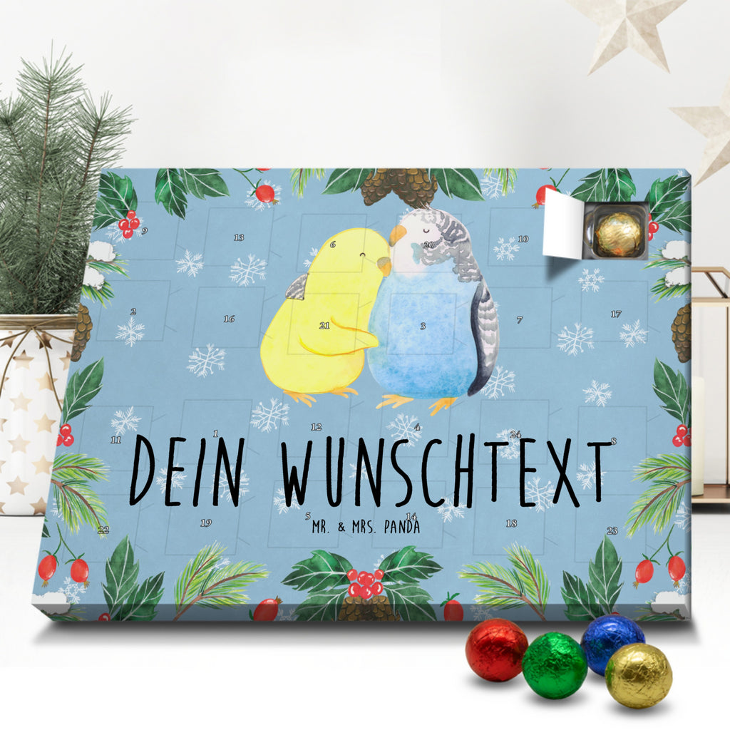 Personalisierter Schoko Adventskalender Wellensittich Liebe Personalisierter Adventskalender, Adventskalender mit Namen, Liebe, Partner, Freund, Freundin, Ehemann, Ehefrau, Heiraten, Verlobung, Heiratsantrag, Liebesgeschenk, Jahrestag, Hocheitstag, Vögel, Wellensittich, Nähe, Kuscheln, Vertrauen