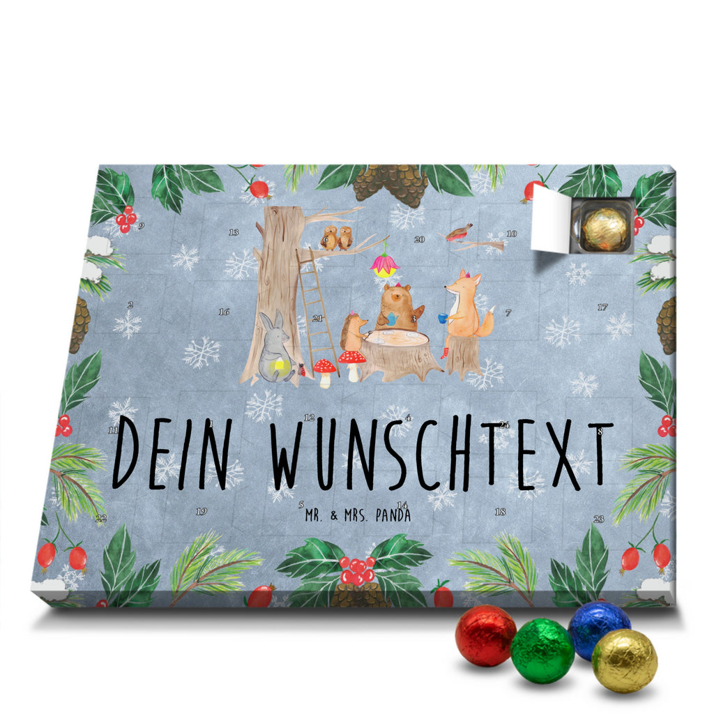 Personalisierter Schoko Adventskalender Waldtiere Picknick Personalisierter Adventskalender, Adventskalender mit Namen, Tiermotive, Gute Laune, lustige Sprüche, Tiere, Waldtiere, Picknick, Wald, Fuchs, Hase, Igel, Maus, Eichhörnchen