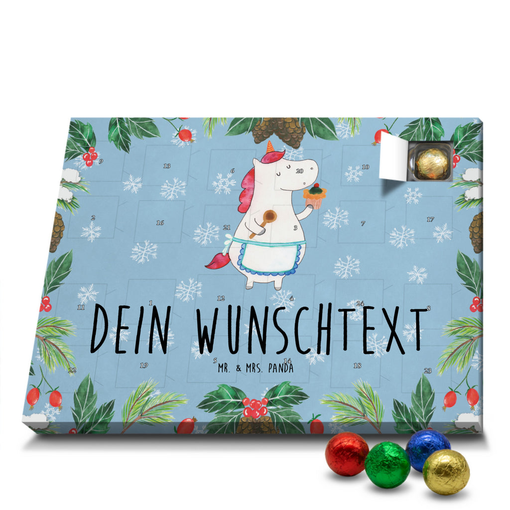 Personalisierter Schoko Adventskalender Einhorn Küche Personalisierter Adventskalender, Adventskalender mit Namen, Einhorn, Einhörner, Einhorn Deko, Pegasus, Unicorn, backen, Muffin, Motivation, Träumer, träumen, Bäckerin, Hobbykoch, Koch, Torte, Kuchen