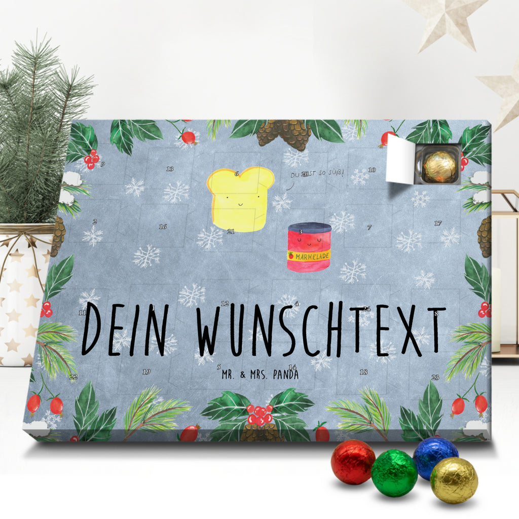 Personalisierter Schoko Adventskalender Toast Marmelade Personalisierter Adventskalender, Adventskalender mit Namen, Tiermotive, Gute Laune, lustige Sprüche, Tiere, Toast, Marmelade, Dreamteam, süße Postkarte, süß, Küche Deko, Küche Spruch, Frühstück Einladung, Brot, Toastbrot