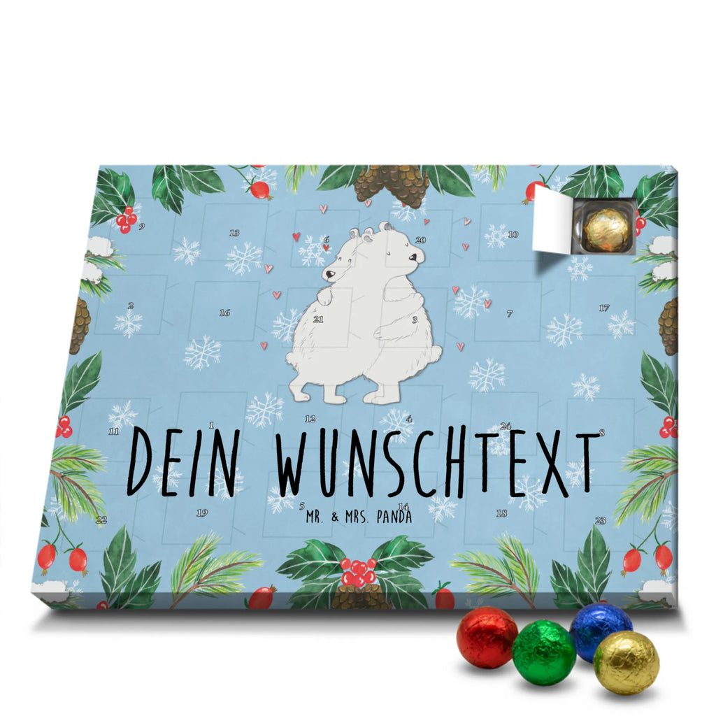 Personalisierter Schoko Adventskalender Eisbär Umarmen Personalisierter Adventskalender, Adventskalender mit Namen, Tiermotive, Gute Laune, lustige Sprüche, Tiere