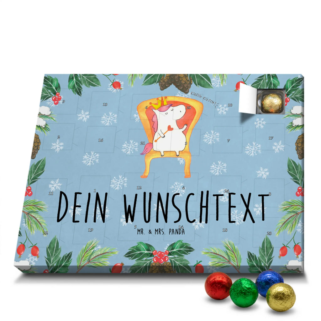 Personalisierter Schoko Adventskalender Einhorn König Personalisierter Adventskalender, Adventskalender mit Namen, Einhorn, Einhörner, Einhorn Deko, Pegasus, Unicorn, König, Präsident, Bundeskanzler, Herrscher, Kaiser, Prinzessin, Krone